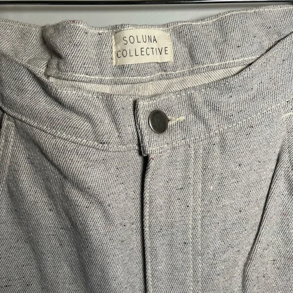 Soluna Collective Denim Pants Grey Adjustable Size 6 Upcycled Cotton Relaxed Fit - Picture 2 of 13